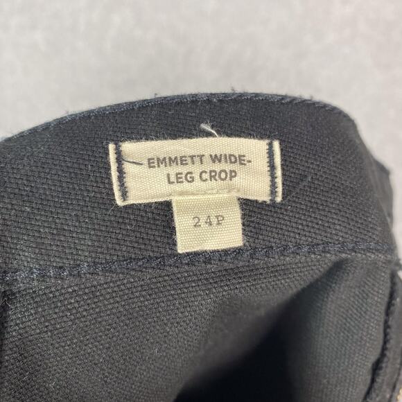 Madewell Womens 24 Petite Black Emmett Wide Leg Crop Pant - Picture 9 of 10